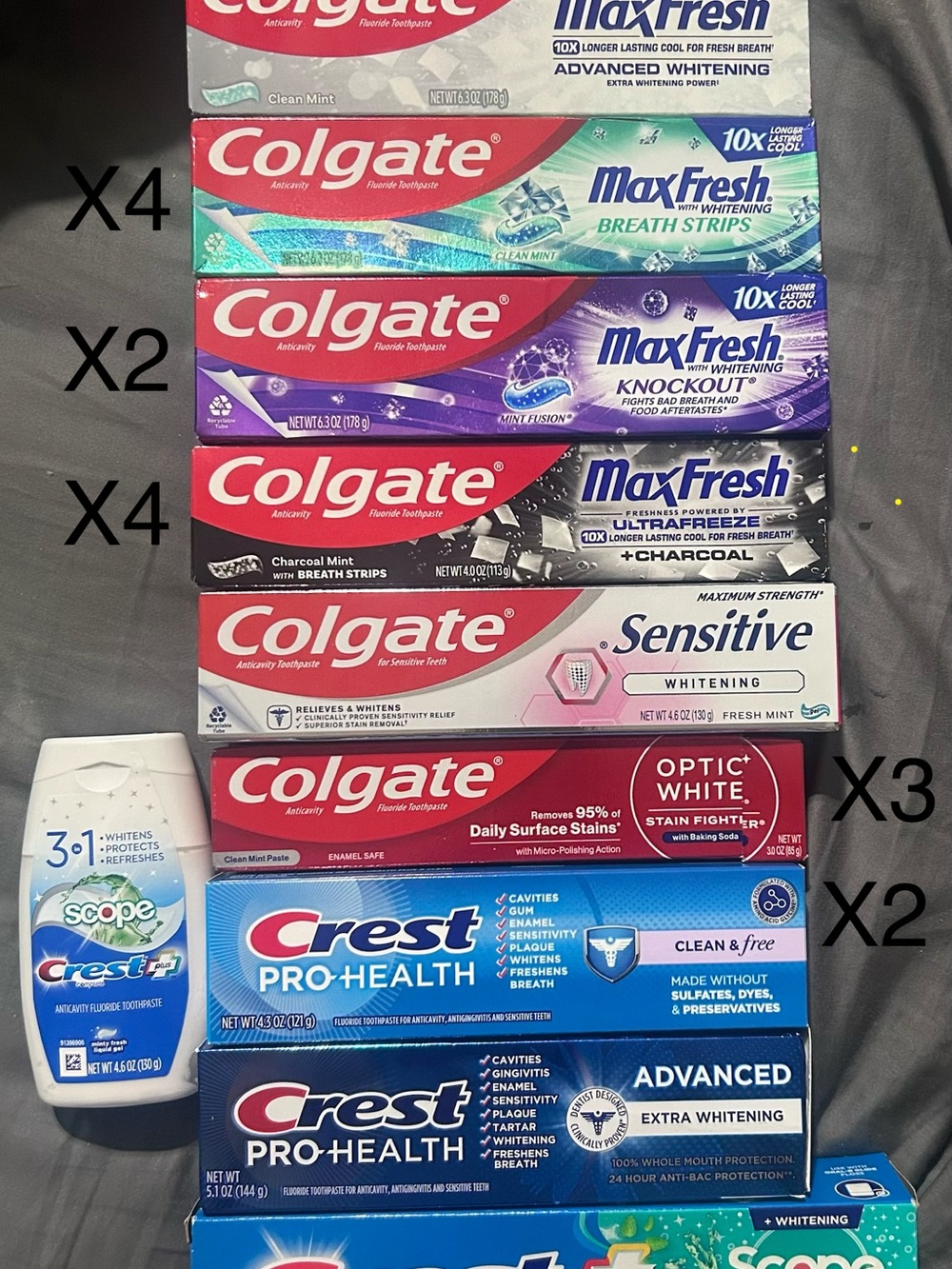 Colgate & Crest Toothpaste Assortment - lot of 20